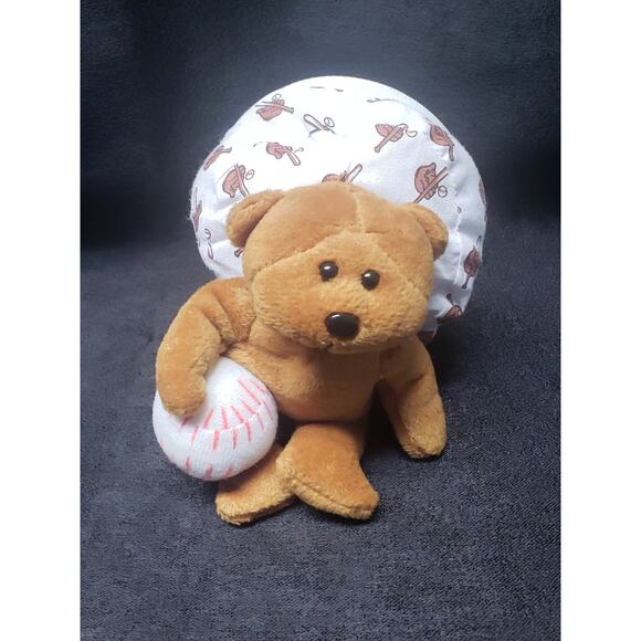 March of Dimes Bean Bags for Babies 2 in 1 Baseball Stuffed Brown Teddy Bear - Picture 2 of 13